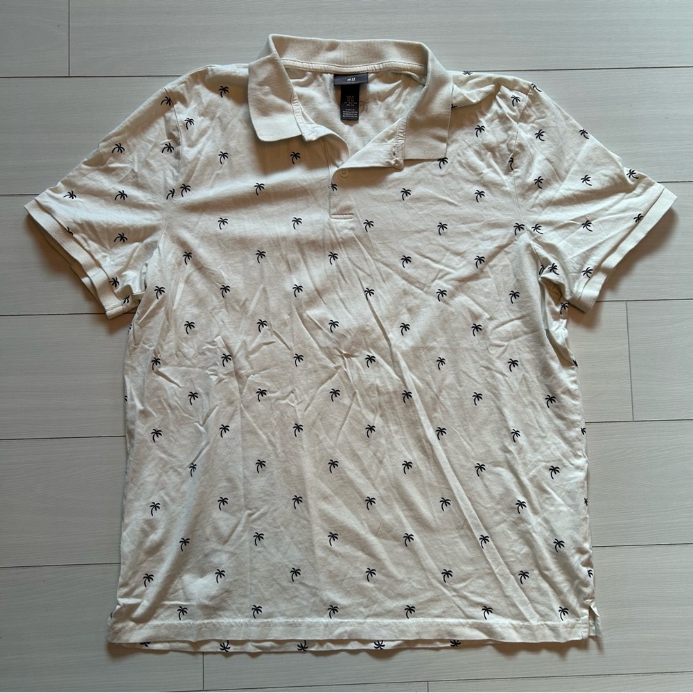 Men’s XL Palm Tree Polo Shirt H&M